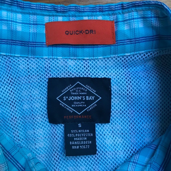 St. John's Bay Quick Dri Blue Button Down, NWT, S - Picture 4 of 15